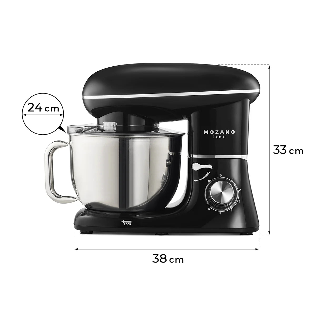 Robot planetarny Czarny Mozano Kitchen Machine