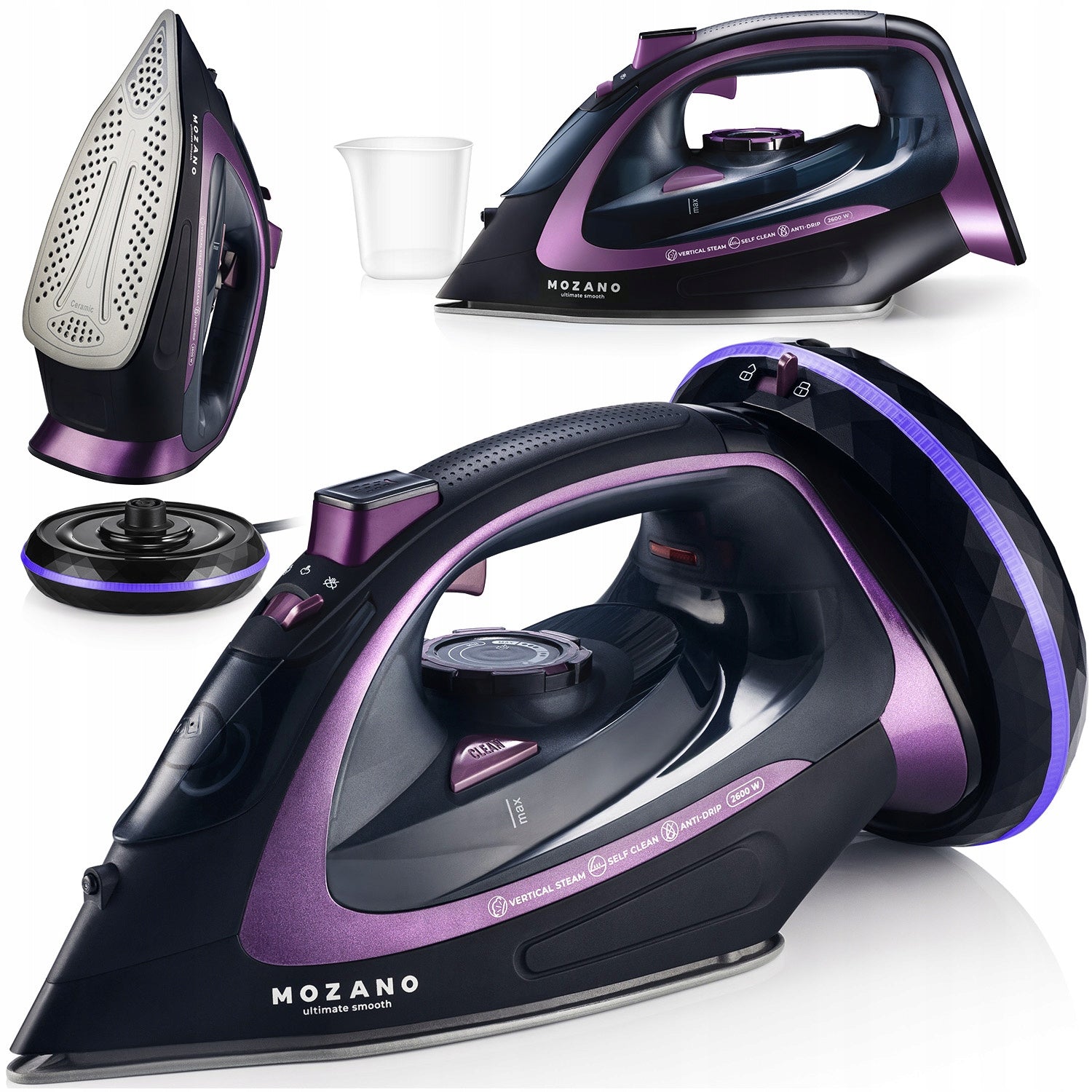 Żelazko bezprzewodowe Fioletowe Mozano Ultimate Smooth