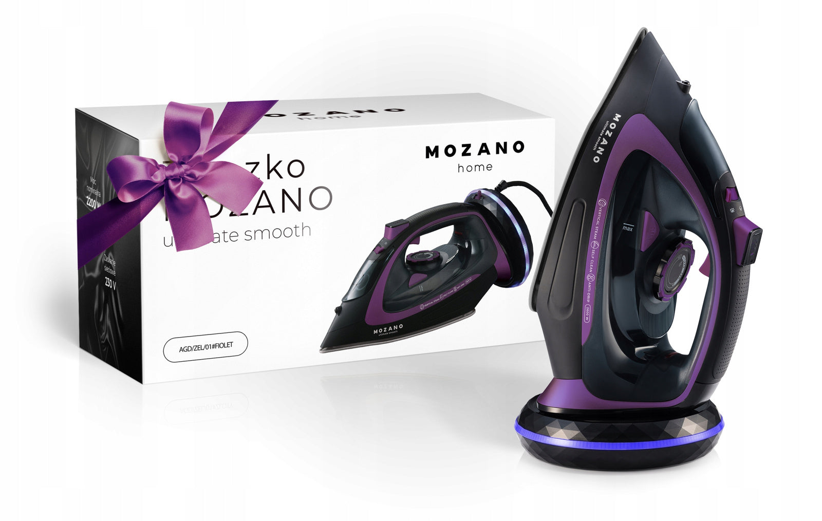 Żelazko bezprzewodowe Fioletowe Mozano Ultimate Smooth