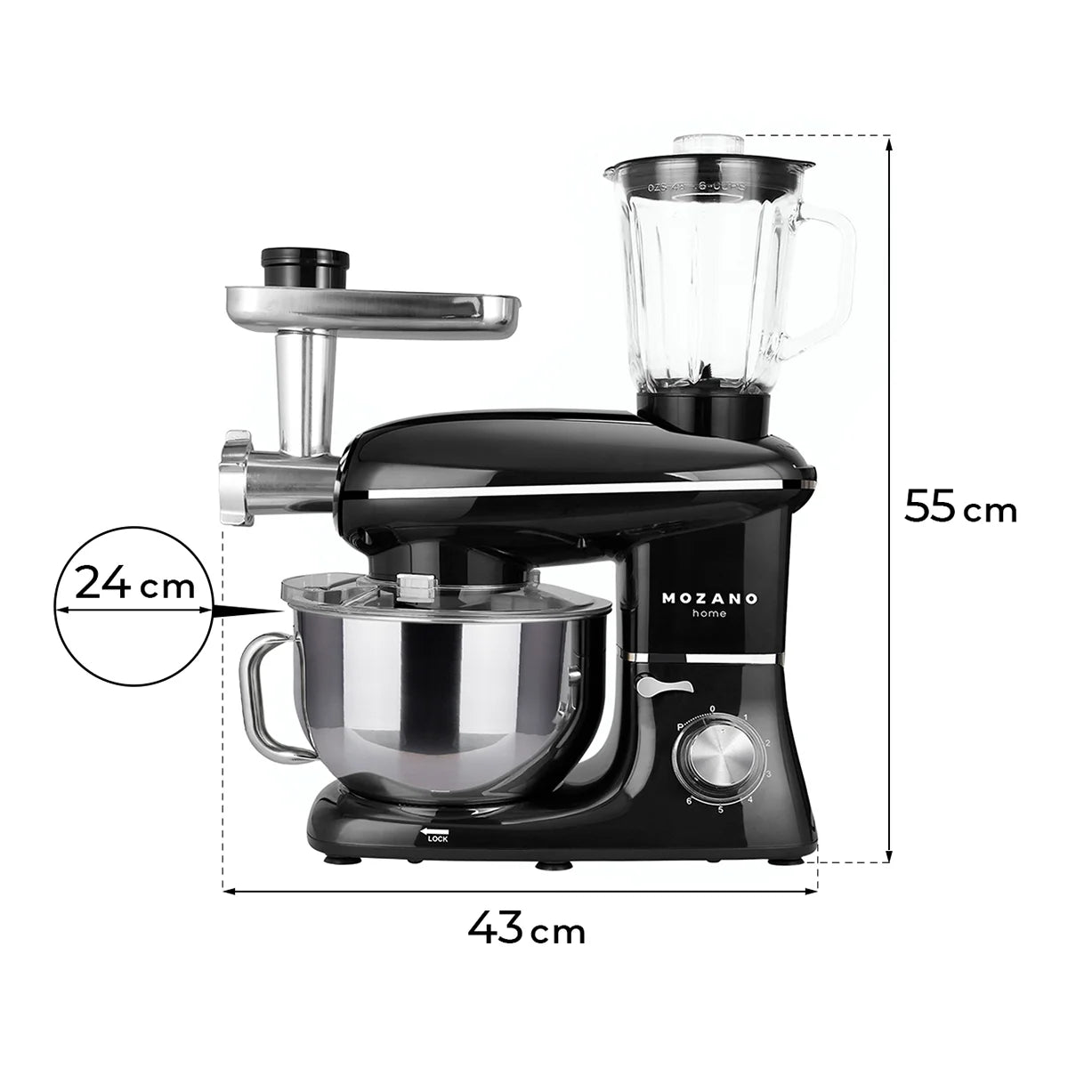 Robot planetarny Czarny Mozano Kitchen Assistent