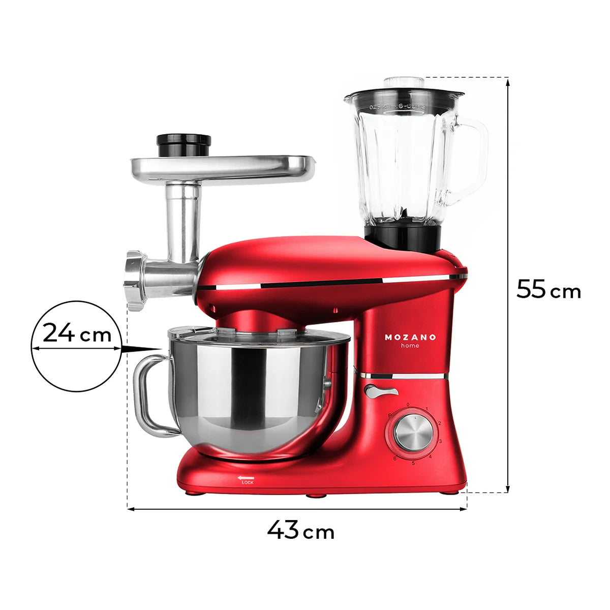 Robot planetarny Czerwony Mozano Kitchen Assistent