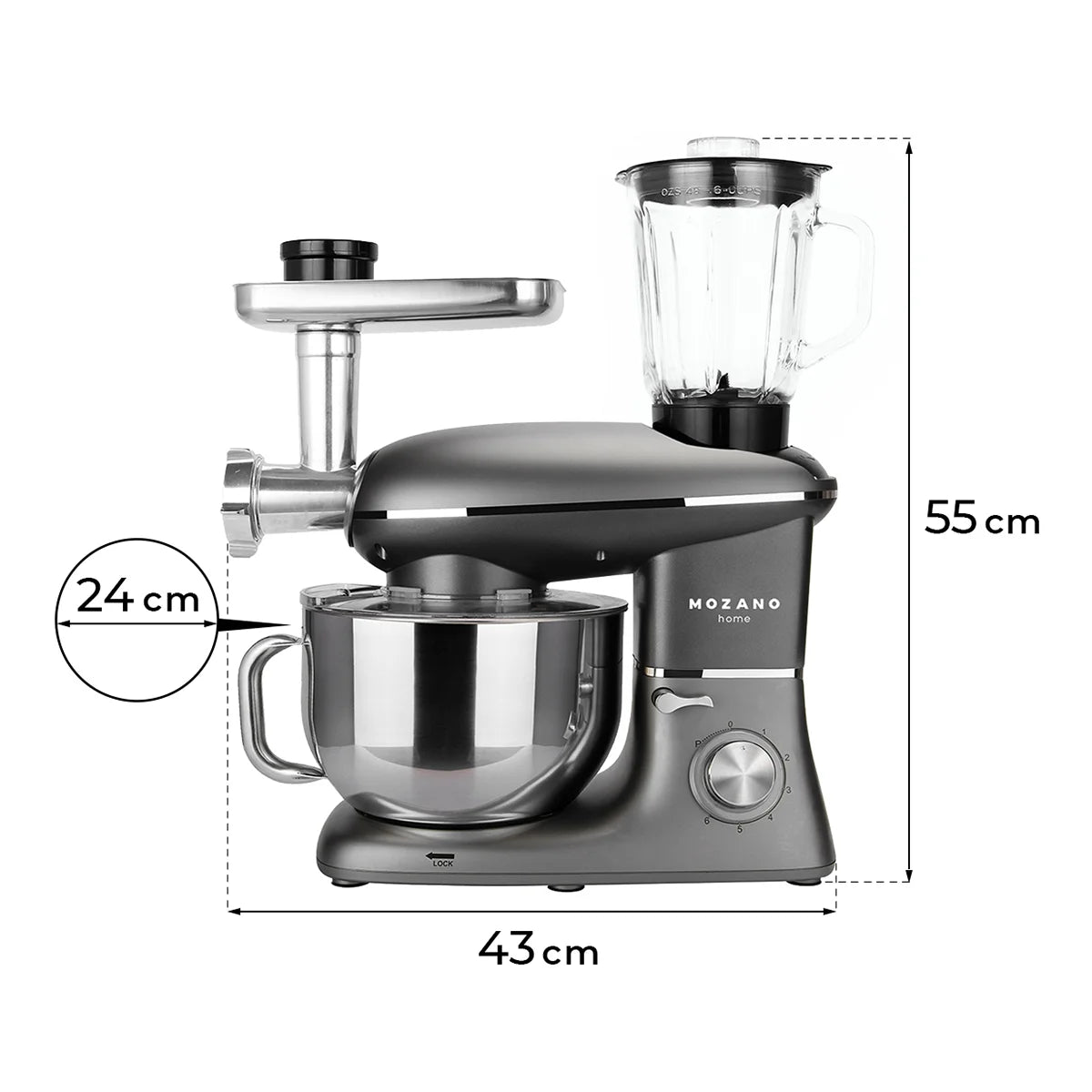 Robot planetarny Szary Mozano Kitchen Assistent